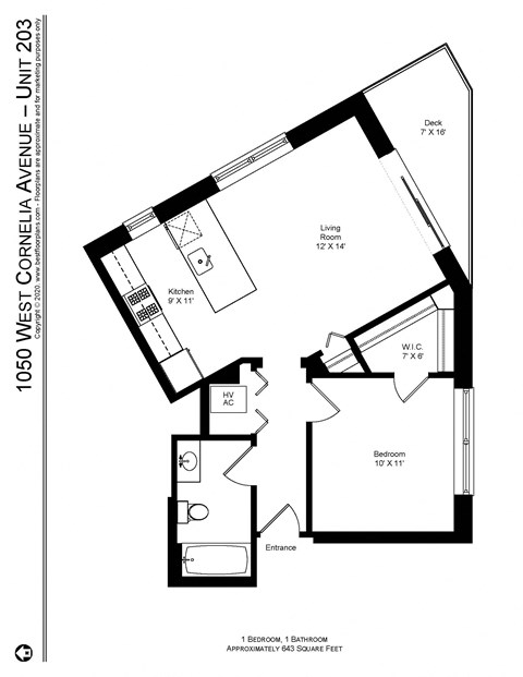 1050 W. Cornelia Studio-2 Beds Apartment for Rent - Photo Gallery 19